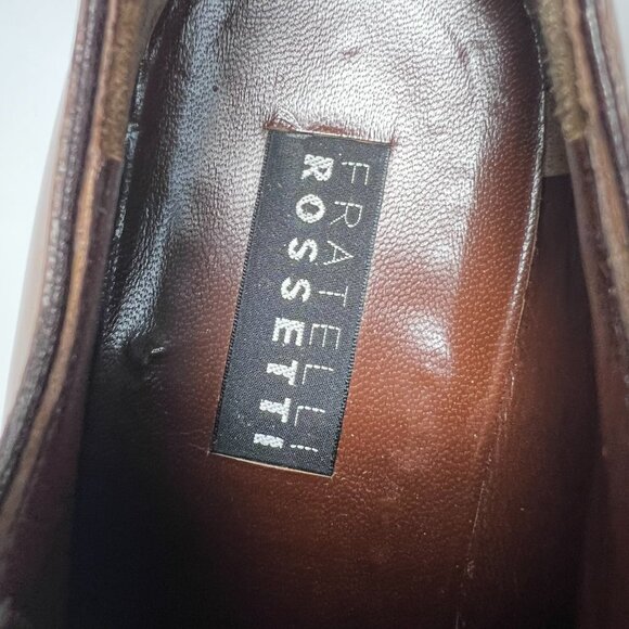 FRATELLI ROSSETTI Men\'s Lace Up Caramel Leather Oxfords 9.5D, Made in Italy main image 5
